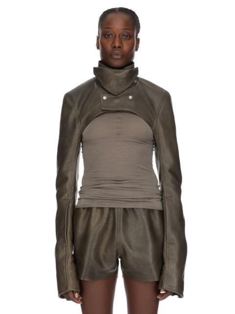 Rick Owens Rick Owens Microbiker Cropped Leather Jacket