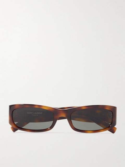SAINT LAURENT Rectangle-frame Tortoiseshell Acetate Sunglasses