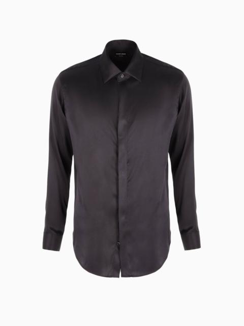 Regular-fit silk shirt