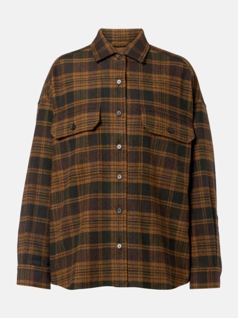 Loro Piana Darby checked wool and cashmere overshirt