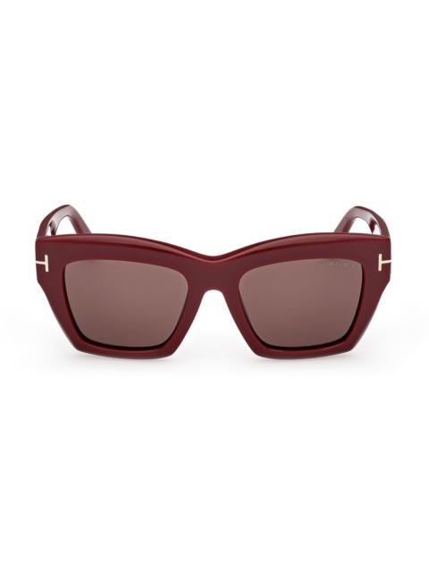 TOM FORD Women's Luna 52MM Butterfly Sunglasses - Bordeaux Bordeaux