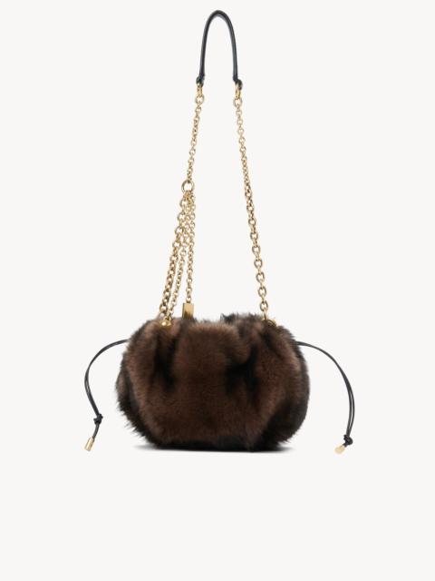 Chloé CHLOÉ PLISSÉ SHOULDER BAG WITH CHAIN IN SHEARLING
