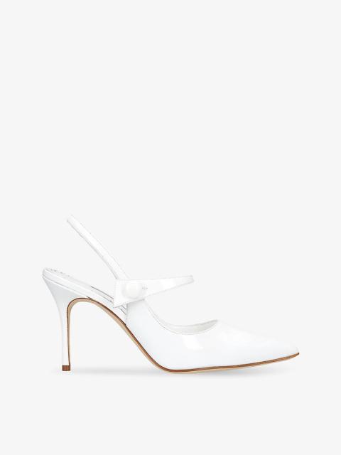 Didion 90 patent-leather heeled mules
