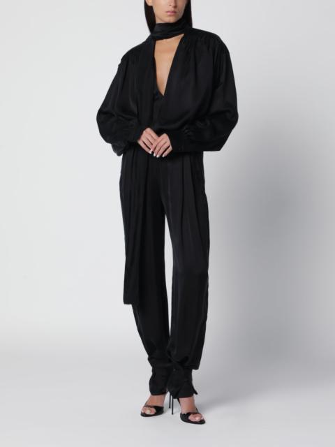 THE ANDAMANE Mathilda black cupro satin blouse