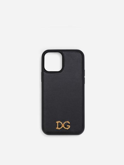 Dolce & Gabbana Calfskin iPhone 12/12 Pro cover with baroque DG logo