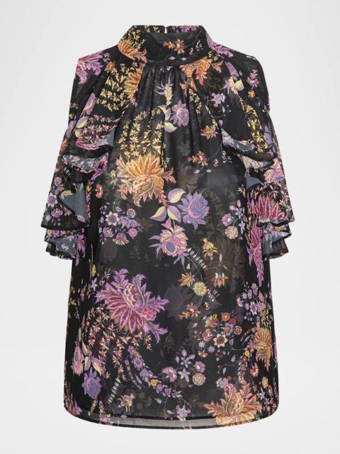 MISA Kyra Floral Chiffon Top