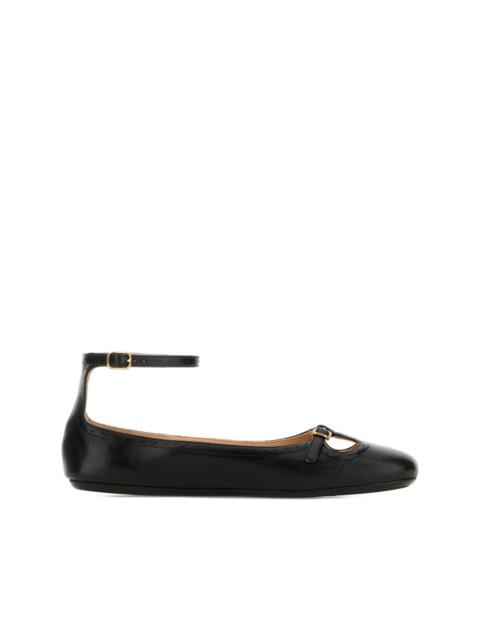 Chloé Misty buckle-strap leather ballerinas