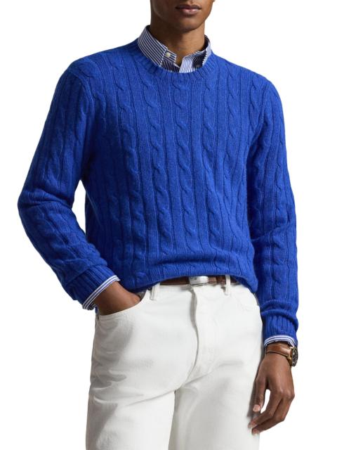 Polo Ralph Lauren Men's Cashmere Cable-Knit Sweater - Benitoite Blue Hthr