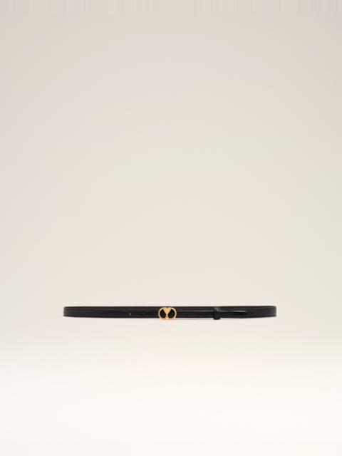 AMI Paris BLACK LEATHER AMI DE COEUR THIN BELT