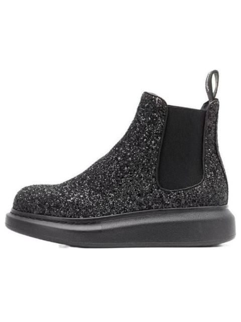 Alexander McQueen (WMNS) Alexander McQueen Glitter Detail Ankle Boots 'Black' 621041W4EY71000