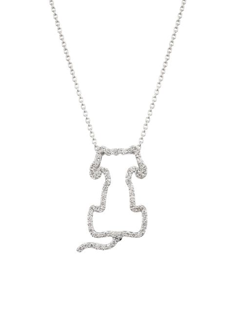 ROBERTO COIN Women's Tiny Treasures 18K White Gold & 0.24 TCW Diamond Dog Pendant Necklace - White Gold