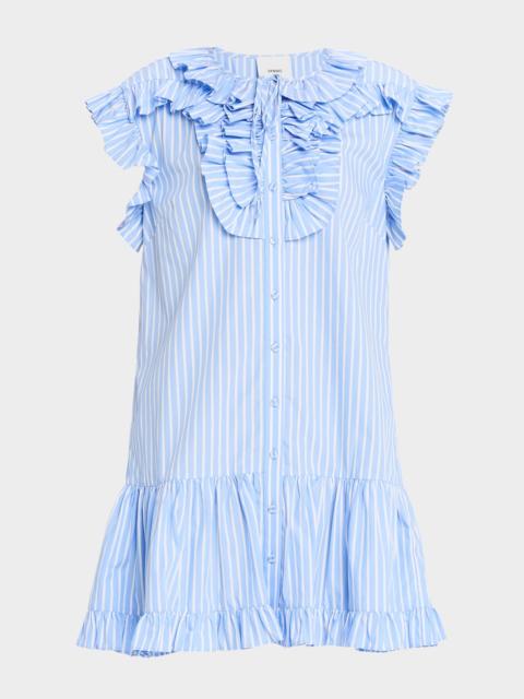 AKNVAS Maya Pinstripe Cotton Poplin Tunic Dress