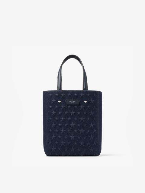 JIMMY CHOO Lenny North-South S-M
Dark Denim Embossed Tote Bag