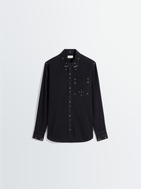 Lemaire FITTED SHIRT WITH STUDS IN CREPE COTTON