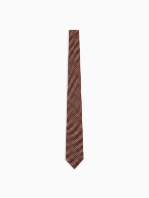 GIORGIO ARMANI Silk tie with geometric jacquard motif