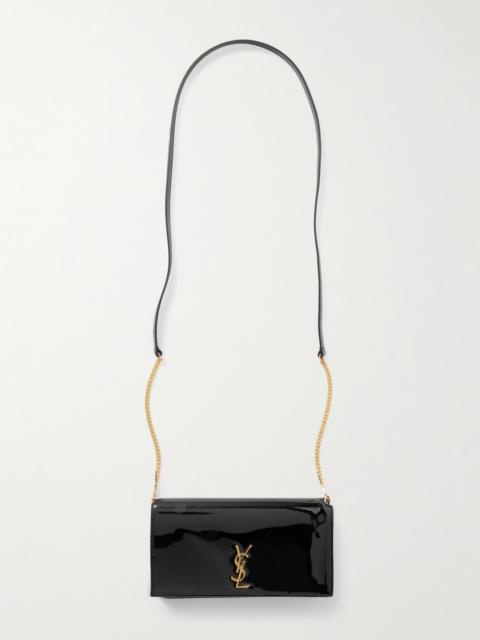 SAINT LAURENT Cassandre Strap Patent-leather Phone Case