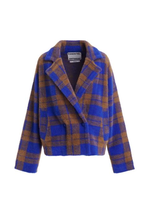 ESSENTIEL ANTWERP Karreau checked double-breasted cardigan