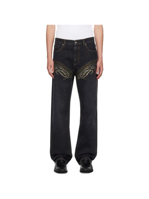 Y/Project SSENSE Exclusive Black Crystal Jeans