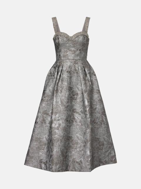 REBECCA VALLANCE Sterling metallic-effect jacquard gown
