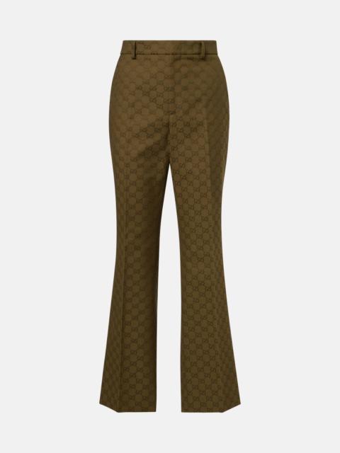 GUCCI GG Canvas cotton-blend bootcut pants