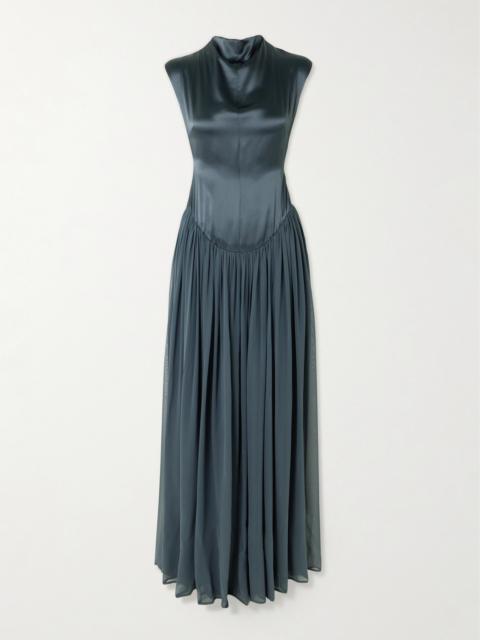TOVE Sabi Gathered Silk-satin And -chiffon Gown