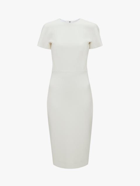 Victoria Beckham Fitted T-shirt Dress In Ivory