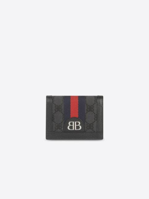 BALENCIAGA Women's Hacker Card Case Wallet In Canvas Jacquard in Black