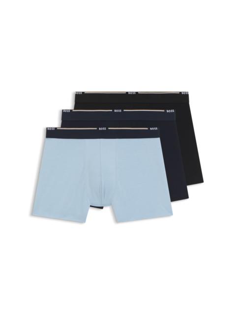 BOSS THREE-PACK OF BAMBOO-BLEND BOXER BRIEFS