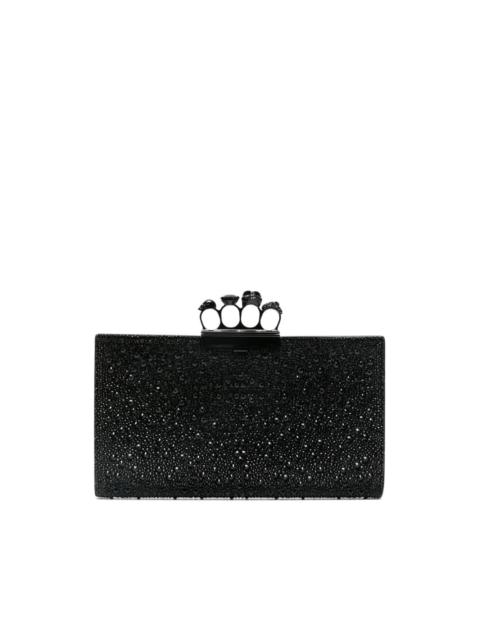 Alexander McQueen Four-Ring crystal-embellished clutch