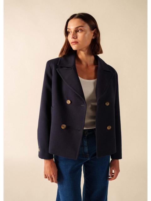 SAINT JAMES ST CATHY Cotton Canvas Peacoat
