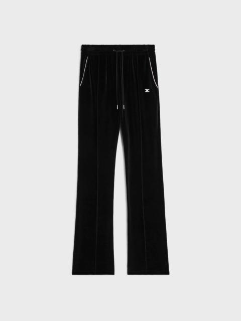 CELINE TRIOMPHE FLARED JERSEY TRACK PANTS IN VELVET JERSEY