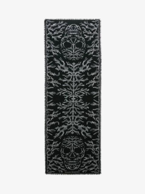 Alexander McQueen Women's Crystal Spine Skull Stole in Black/medium Grey