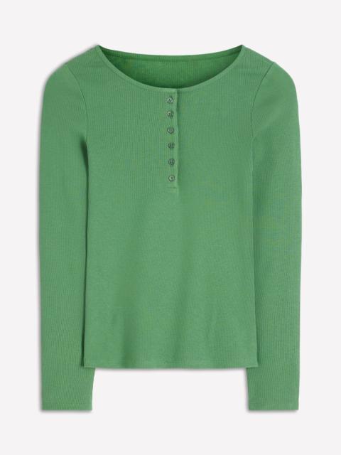 BODEN Rib Henley-Willow Green