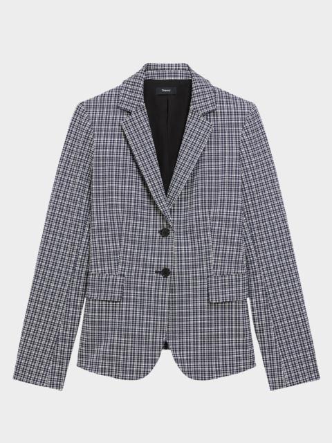 Theory Carissa Plaid Slim-Fit Blazer