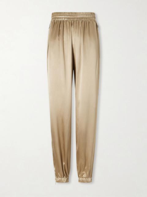 CO Zip-detailed Silk-satin Tapered Pants