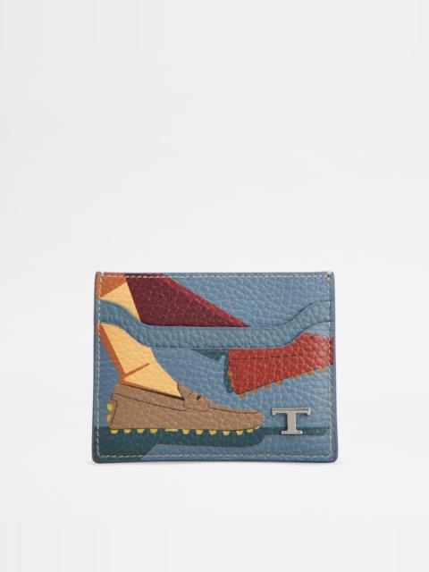 Tod's TOD'S CARD HOLDER IN LEATHER - ORANGE, LIGHT BLUE, BROWN