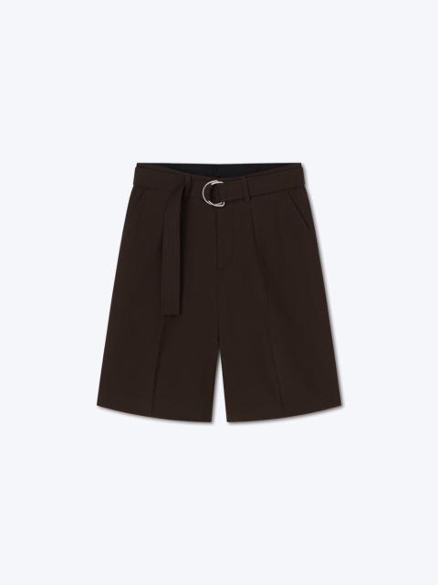 SADI - Cotton-crepe shorts - Dark brown