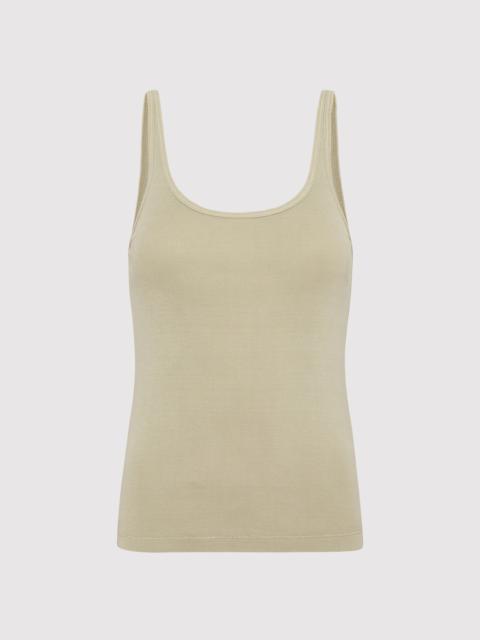 Organic Cotton Slim Scoop Tank - Moss Grey