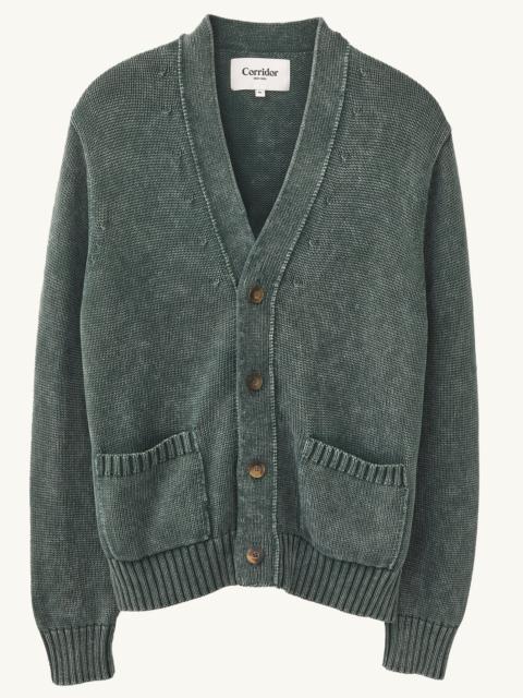 Corridor ACID WASH CARDIGAN - GREEN