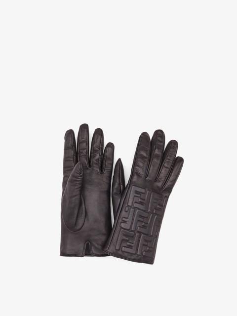 FENDI Gloves in black nappa leather