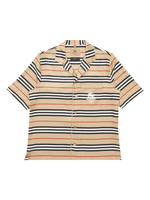 Supreme 대 x Burberry 아이콘 줄무늬 실크 Pyjama 셔츠 (버베리 독점) 'Dusty Pink 이름 *