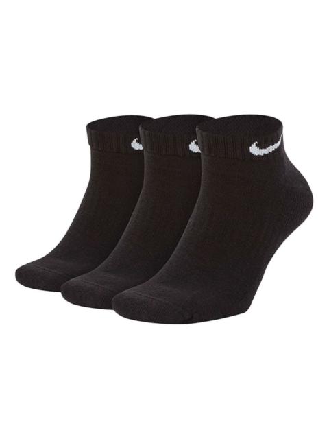 Nike Nike Shock Absorption Training Socks Couple Style 3 Pairs Black SX7670-010