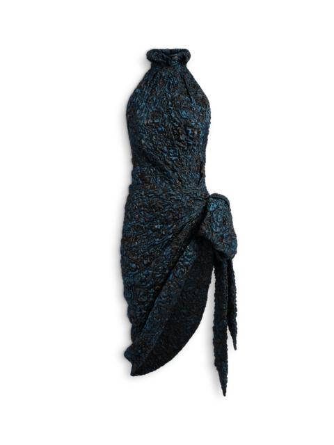 Balmain Draped cloqué jacquard dress