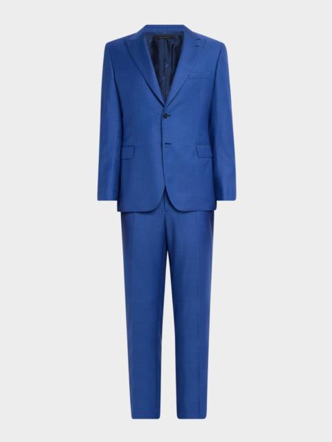Brioni Men's Sharkskin Wool Peak-Lapel Suit