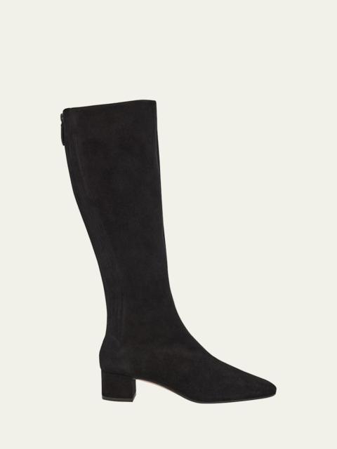 AQUAZZURA 35mm Saint Honor Suede Knee-High Boots