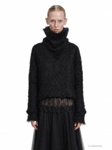 Marc Le Bihan Fluffy Mohair Cropped Turtleneck