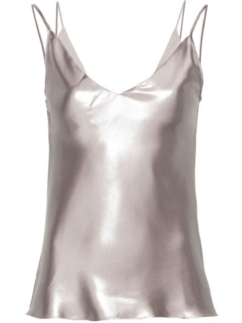 BOSS V-neck metallic-sheen tank top