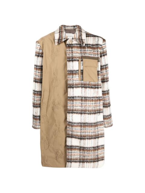 FENG CHEN WANG tartan patchwork shirt coat