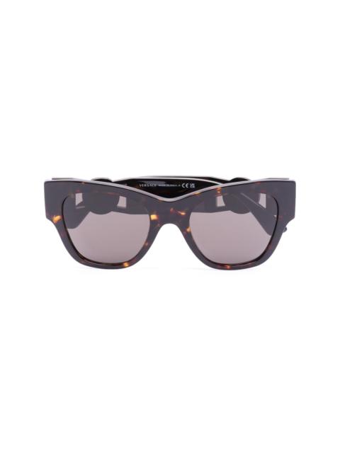 VERSACE logo-plaque round-frame sunglasses