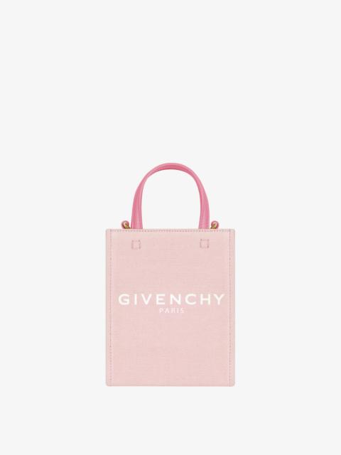 Givenchy MINI G-TOTE SHOPPING BAG IN WASHED CANVAS